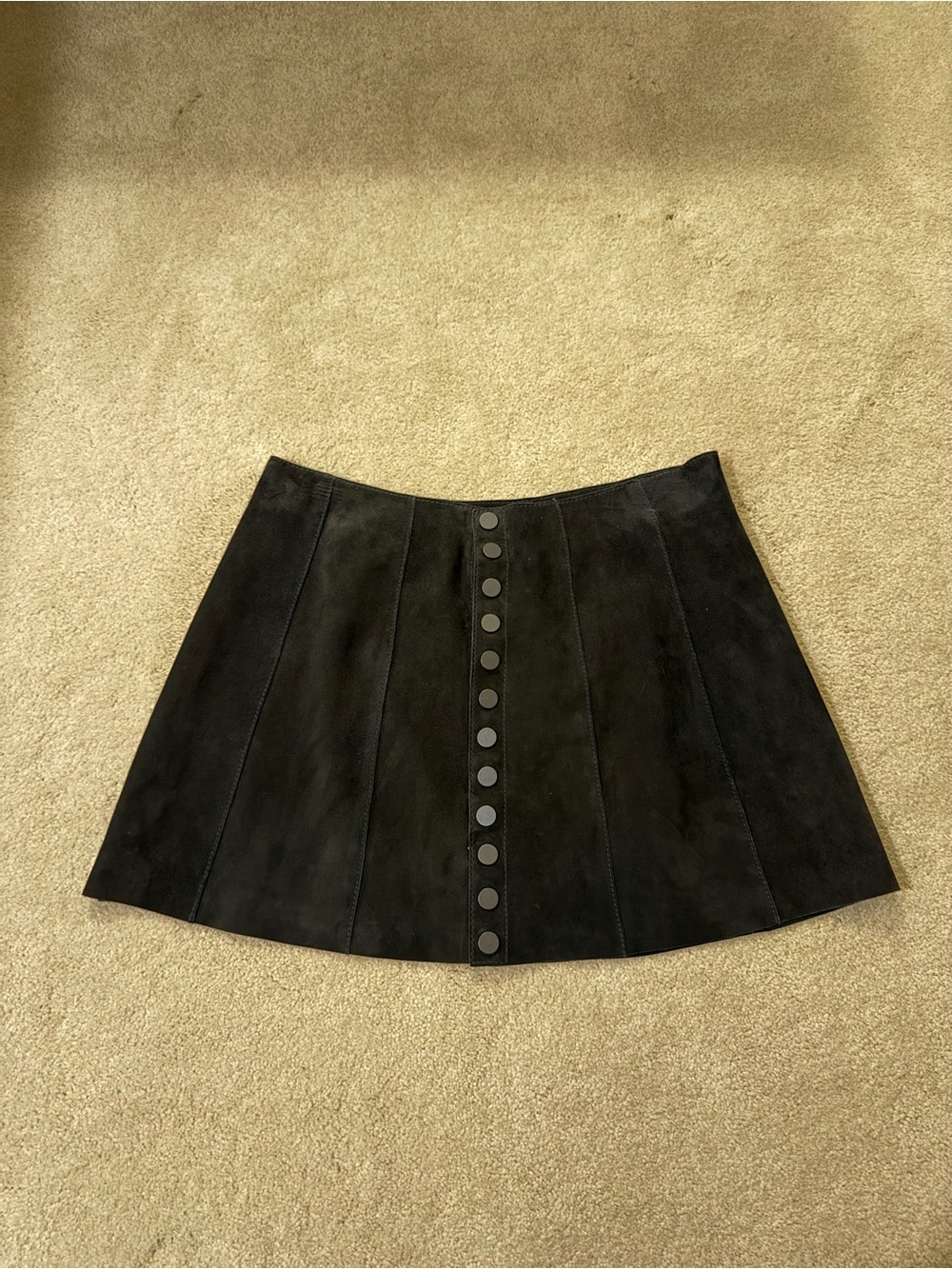 Zara black faux suede mini skirt